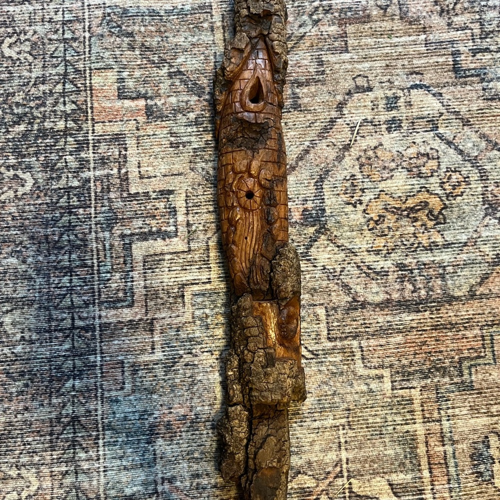 Hand-Carved Wooden Bark House